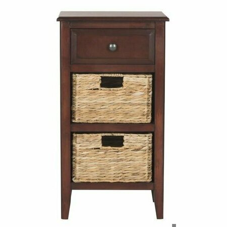 SAFAVIEH Everly Drawer Side Table- Cherry - 27.6 x 11.8 x 15 in. AMH5743C